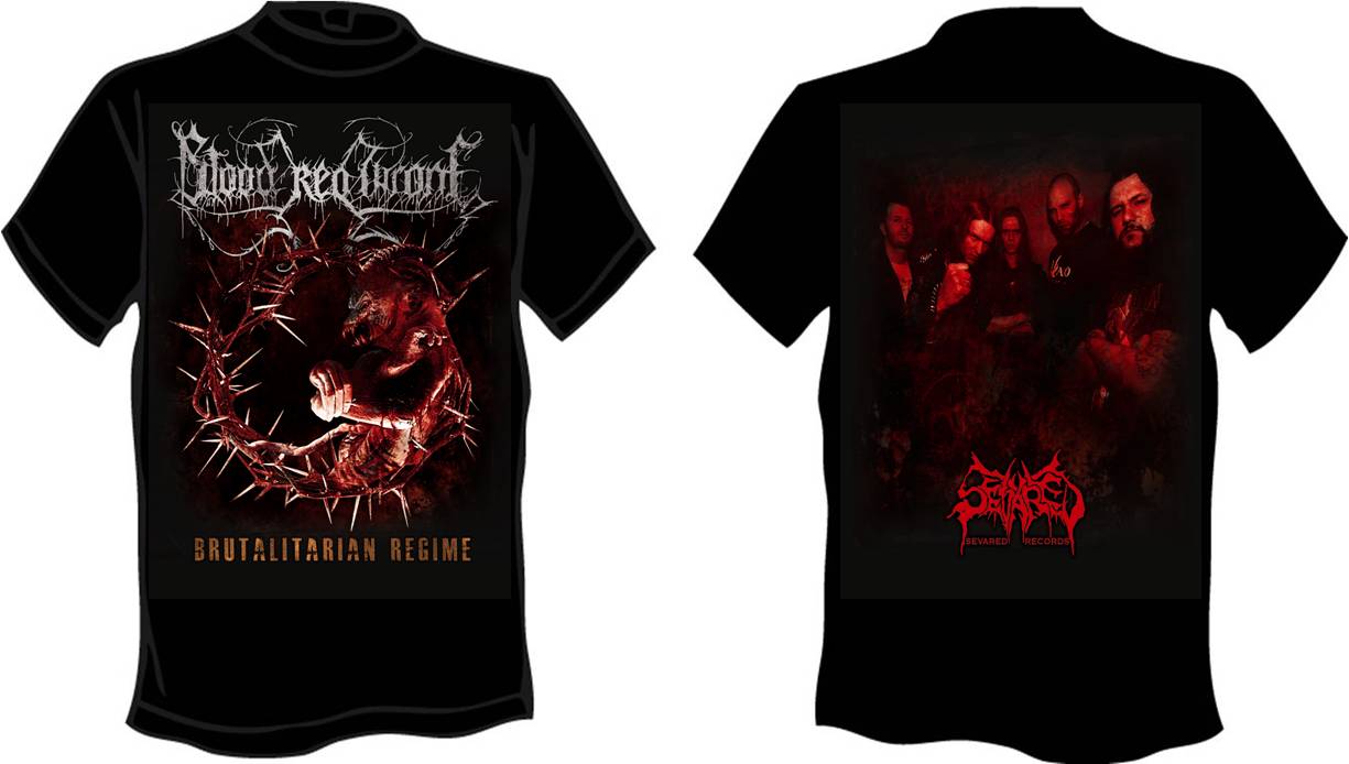 BLOOD RED THRONE- Brutalitarian Regime T-SHIRT LARGE