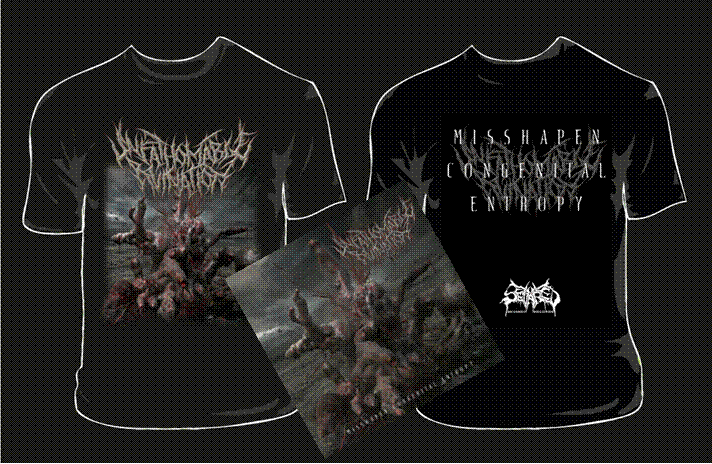UNFATHOMABLE RUINATION- Misshapen.. CD / T-SHIRT PACKAGE X-LARGE