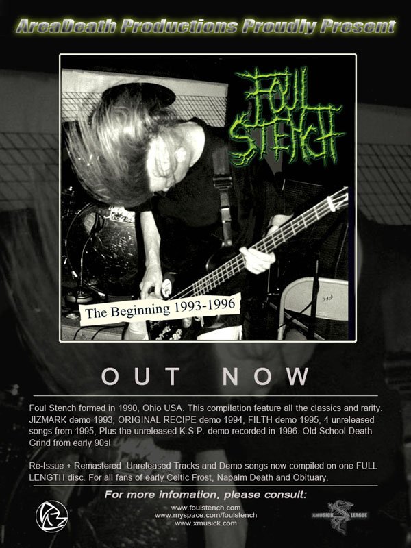 Foul Stench- The Beginning 1993-1996 CD on Area Death Prod.