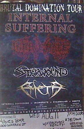 Brutal Domination Tour- Internal Suffering etc.. POSTER