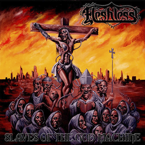 Fleshless- Slaves Of The God Machine 12" LP VINYL on Metal Age P