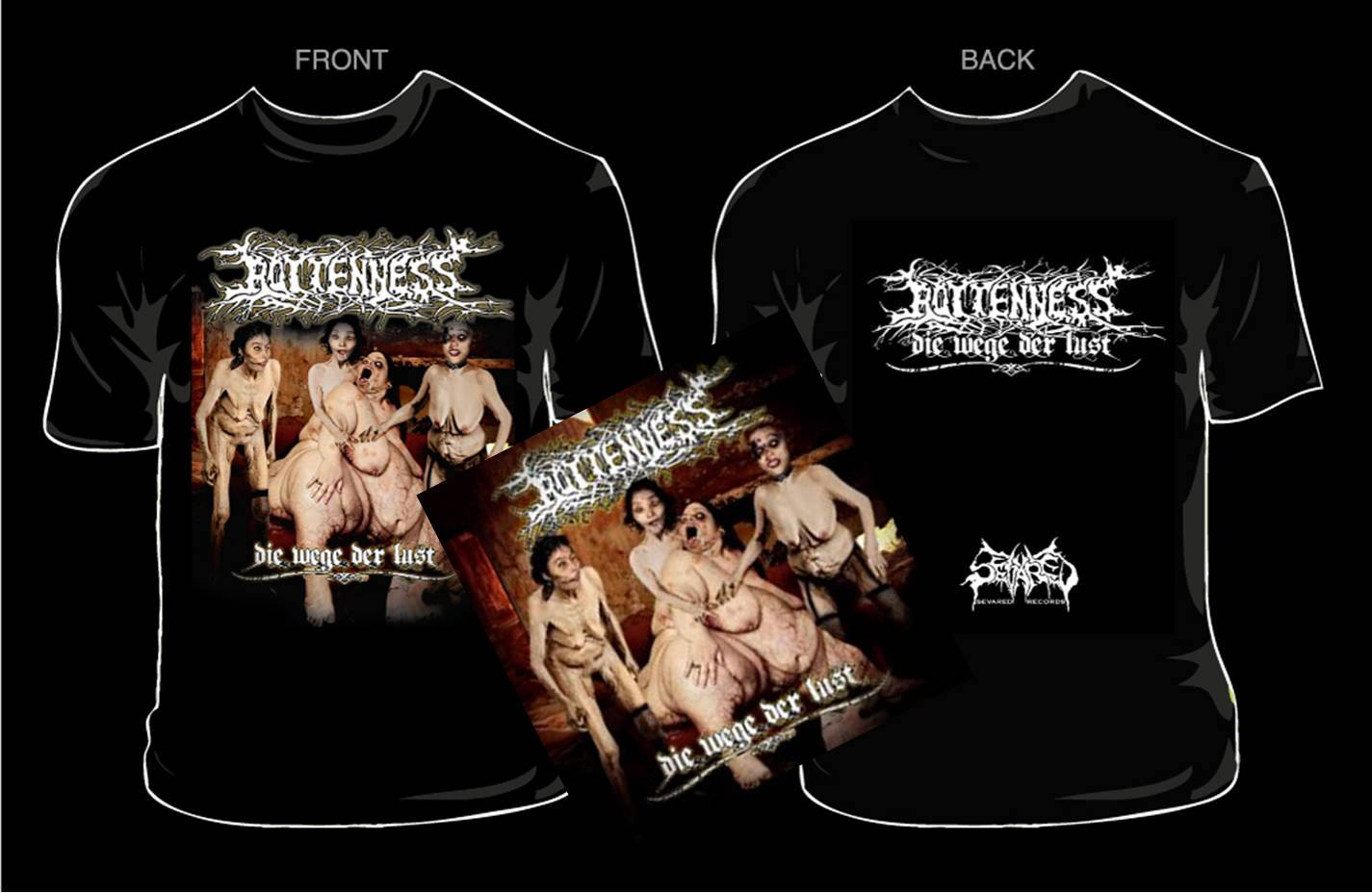 ROTTENNESS- Die Wege.. CD / T-SHIRT PACKAGE DEAL LARGE